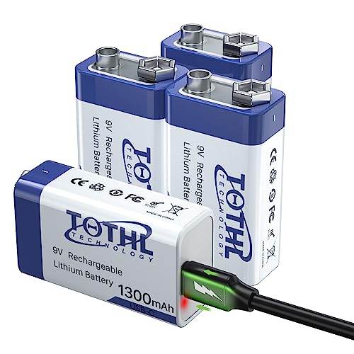 Pilhas Recarregáveis TQTHL Batería recargable de 9 V ShenZhen Maxpower Technology Co., Ltd. - Baterias - ni-mh, 1300 mAh, 9 V, preto