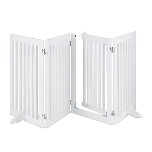 Barreira para Bebé Relaxdays | Branco (Puericultura - Protecção) Relaxdays - Móveis para bebês e crianças pequenas - proteção, dobrável, fecho a chave, 4 painéis
