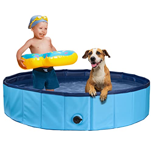 Piscina Robusta para Cão Azul 120X30X30Cm Balinco - Produtos para animais de estimação - piscina, robusta, cão azul, polietileno, fácil montagem, fácil limpeza