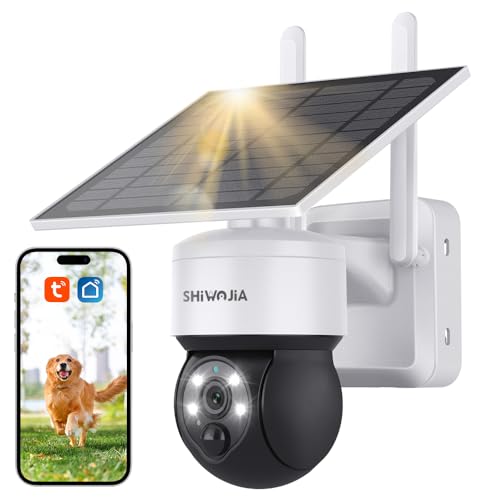 Câmara de Vigilância SHIWOJIA 2K 3MP Exterior SHIWOJIA - Câmeras de vigilância - fonte solar, 360°, 3mp, recarregável