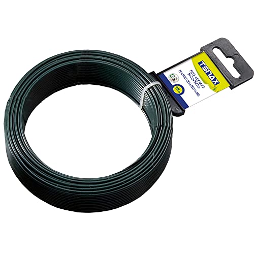 Tenax Hilo metálico plastificado verde, longitud 15m, diámetro 2mm TENAX - Fio utilitário - metálico, plastificado, verde, 15m