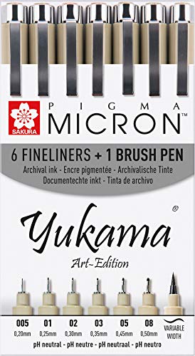 Canetas de Feltro SAKURA Pigma Yukama (Multicor - 6 Un) Yukama - Canetas - multicor, 6 unidades, pigmentada, resistente