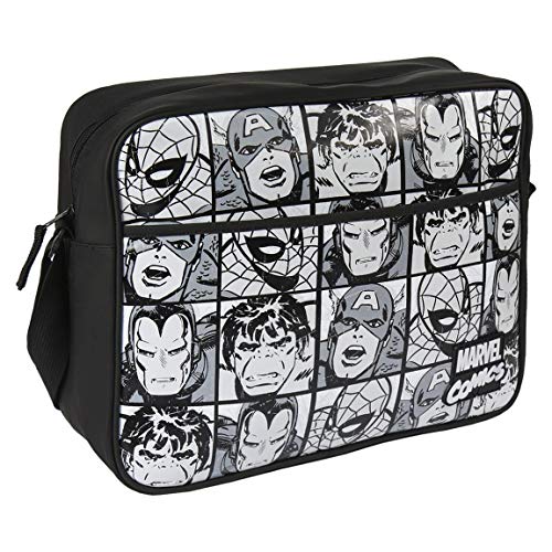Bolsa de Ombro MARABU TUPAC Avengers (Preto - Poliéster - 11.5x30x36cm) Artesania Cerda - Bolsas de cosméticos e toucador - preto, poliéster, 11.5x30x36cm