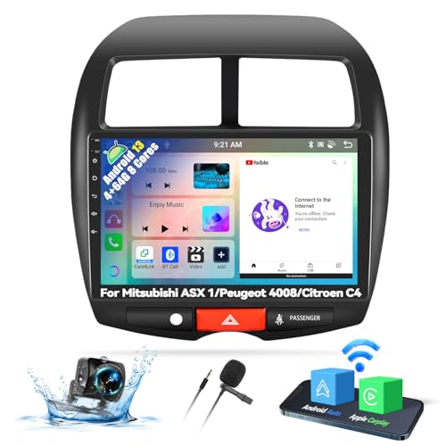 Autorrádio OiLiehu 4+64G 8 Core Android 13 Doble DIN Radio CarPlay Android Auto para Mitsubishi ASX 1/Peugeot 4008/Citroen C4 OiLiehu - Áudio - autoradio, oi liehu, android 13, carplay, android auto, mitsubishi asx, peugeot 4008, citroen c4
