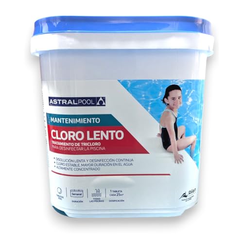 Tabletas de cloro lenta AstralPool | 5Kg Astralpool - Limpeza de piscinas e produtos químicos - tableta, cloro lenta, astralpool, 5kg