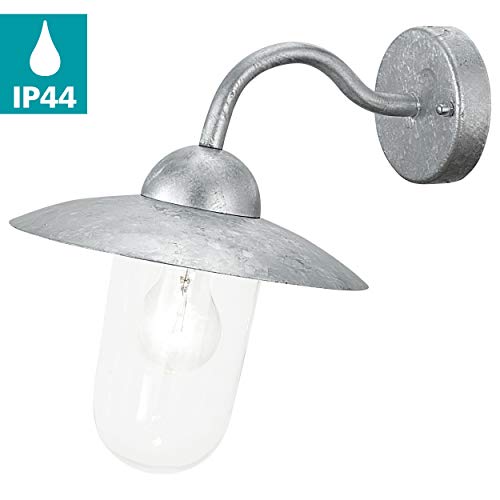Candeeiro Exterior de Parede EGLO 88489 (E27 - 1 x 60 W - Aço) EGLO - Luminárias Decorativas - e27, 60 W, aço inoxidável, regulável