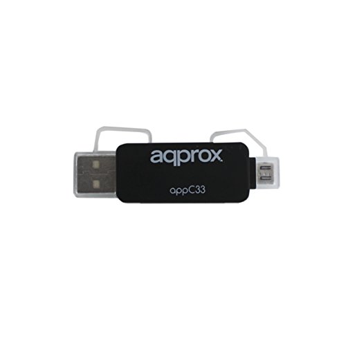 Leitor de cartões APPROX appc33 Preto (Acessório Informática e Tel.) Approx - Leitores de cartão de memória - mmc, microsd, usb 2.0, 60 MB/s
