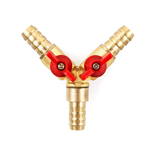 Conector de Válvulas em Forma de Y QWORK QWORK - Válvulas de encanamento - 2 interruptores, 3 suportes, manguito x manguito x manguito, 10 mm