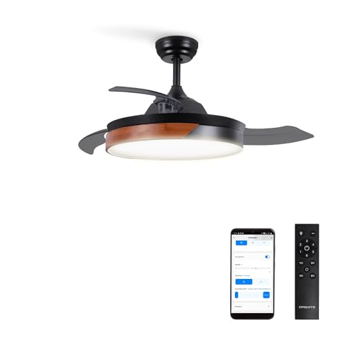 Ventoinha de Teto CREATE WIND CLEAR (Preto - 60 W - Diâmetro: 108 cm) CREATE - Ventiladores - preto, 60 W, diâmetro 108 cm