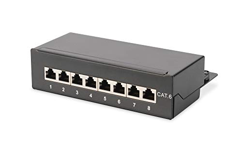 Painel de conexões DIGITUS DN-93601 em Preto Digitus - Painéis de conexão - rj-45, 8 portas, cat 6, preto
