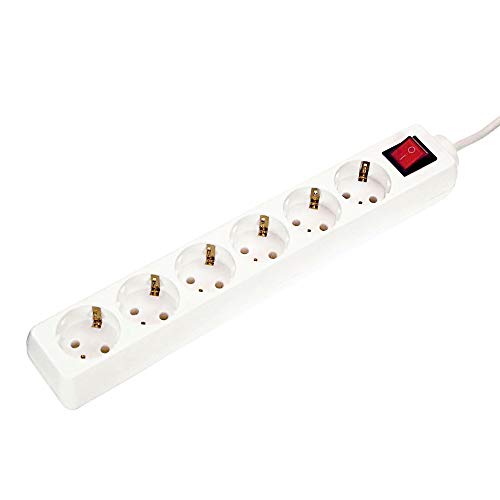 Extensão Elétrica SCHWABE 11501 (6 Tomadas) as - Schwabe - Fios e cabos elétricos - 6 tomadas, interruptor, luz indicadora, conetor giratório