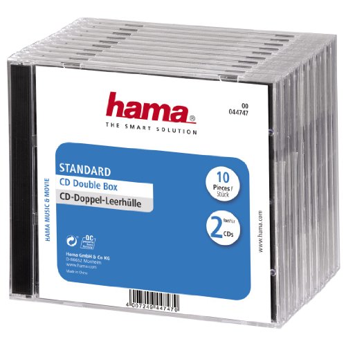 Caixa para Discos HAMA Standard Double Case Hama - Estojos e organizadores de cd/dvd - caixa, discos, hama, standard double case, cd, dvd