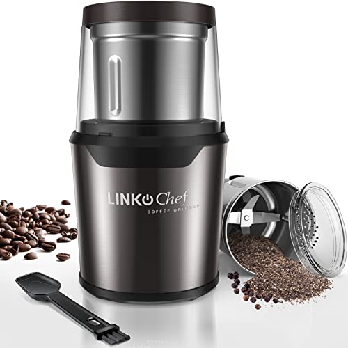Moinho Elétrico LINKCHEF LK-CH-EU (Preto - 300 W) LINKChef - Moedores de café - 300 W, 60g, motor silencioso, fácil de limpar