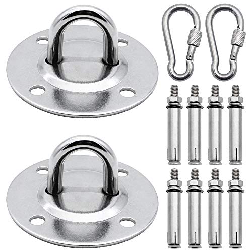 Suporte para Baloiço de Parede 2 Unidades Carga Máxima 500Kg Hopesing - Peças de reposição para cadeira de pendurar - suporte, baloiço, parede, carga máxima, aço inoxidável