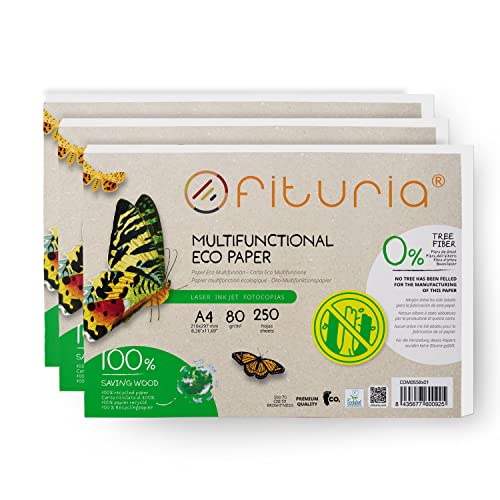 Papel Reciclado A4 80G/M² 250 Folhas OFITURIA OFITURIA - Papel de impressora e copiadora - a4, 80g/m², 250 folhas