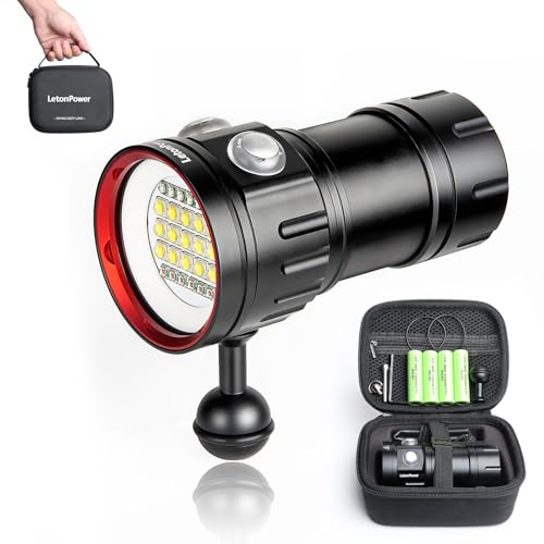 Lanterna de mergulho LETONPOWER B15 (8000 Lumens) LetonPower - Iluminação para câmeras de vídeo - lanterna, mergulho, letronpower b15, 8000 lumens
