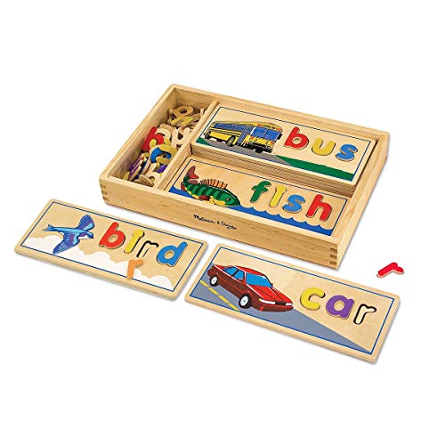 Jogo de Tabuleiro MELISSA & DOUG Wooden Alphabet Puzzle Melissa & Doug - Jogos - letras, palavras simples, coordenação olho/mão, capacidades motoras