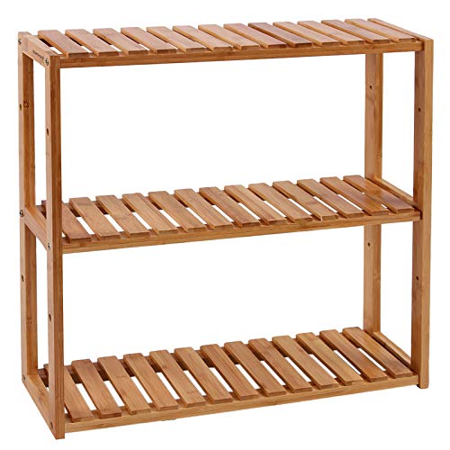 Estante de Parede de Madeira e Bambu 60X15X54 Cm Bcb13y SONGMICS SONGMICS - Formas de bolos - madeira, bambu, 60x15x54 cm