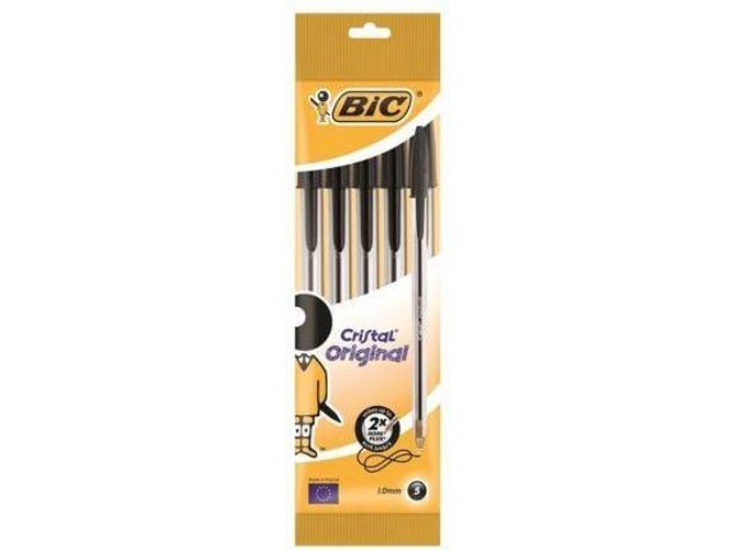 Esferográfica Bic Cristal Medium Pack 5 Unidades Preto BIC - Canetas - preto, esferográfica, boligrafo, 14 cm