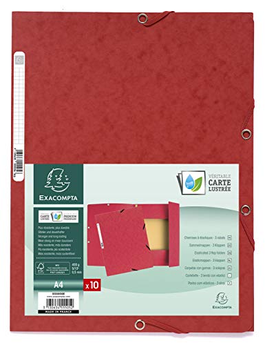 Capa com Elástico EXACOMPTA 3 Abas Nature Future Vermelho EXACOMPTA - Pastas de arquivo - capa, elástico, exacompta, vermelho, nature future