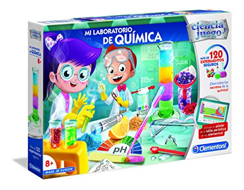 Jogo Educativo CLEMENTONI My Chemistry Laboratory CLEMENTONI - Brinquedos - química, 120 experiências, tabela periódica, instrumentos de laboratório