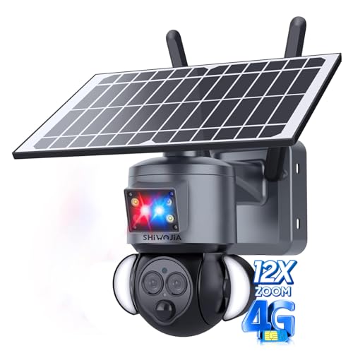 Câmara de Vigilância SHIWOJIA 12X Zoom 4G Exterior SHIWOJIA - Câmeras de vigilância - 12x zoom, 4G exterior, dual câmara, detecção humana PIR, visor HD 1280x720p