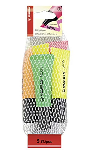 Marcador Fluorescente Boss Neon 0.7 mm Ponta Dupla Azul/Amarelo/Rosa Stabilo - Marcadores e marcadores de texto - 0.7 mm, ponta dupla, anti-dry-out, tinta à base de água