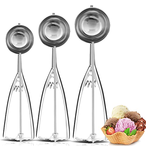 Conjunto de 3 Cuchara para Bolas de Helado Sosayet - Colheres para sorvete - 3 cucharas, bolinhas uniformes, sem manchas