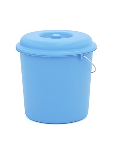 Caixote do Lixo de Plástico com Tampo Azul 23L Plastiken - Lixeiras e cestos de lixo - 23L, plástico, tampa, azul