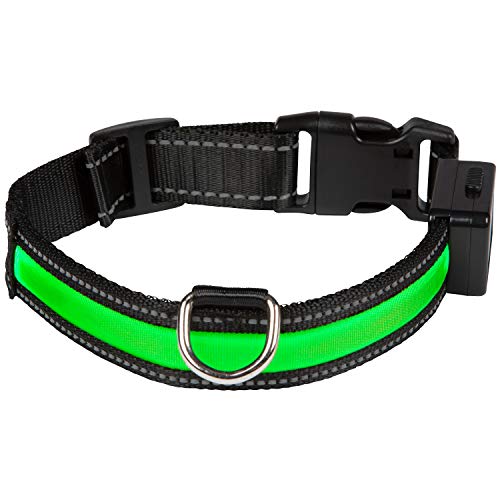 Coleira de nylon verde para cães (37-50 cm) EYENIMAL EYENIMAL - Coleiras e arnês para animais de estimação - nylon, verde, cães, 37-50 cm