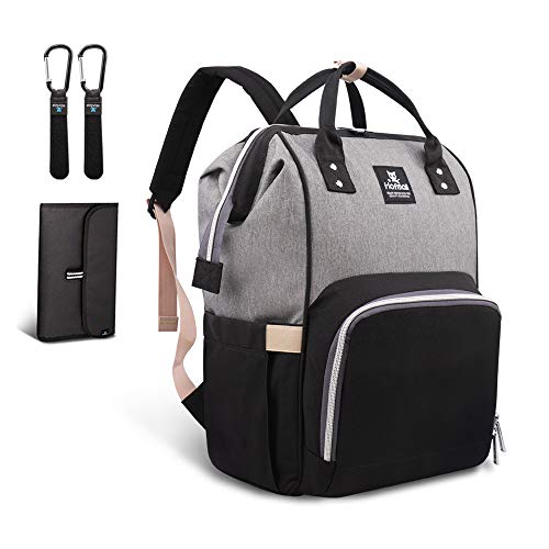 Mochila HAFMALL 001-0001 Preto e Cinza (33 x 23 x 13 cm) Hafmall - Sacolas de fraldas - preto, cinza, 33x23x13cm