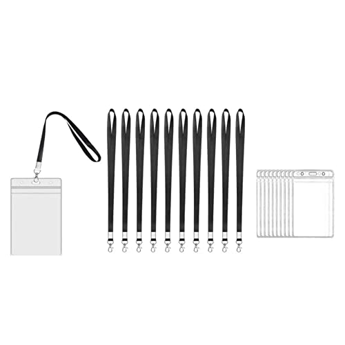Pack 10 Capas para Cartões de Identificação Naisfei - Porta-crachás e porta-bilhetes - plástico, transparente, elástico, nylon