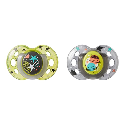 Conjunto de Chucha Noturna TOMMEE TIPPEE 2 Unidades Tommee Tippee - Cuidados com a higiene oral - conjunto, chucha noturna, tommee tippee, 2 unidades, ergonómica, bebé