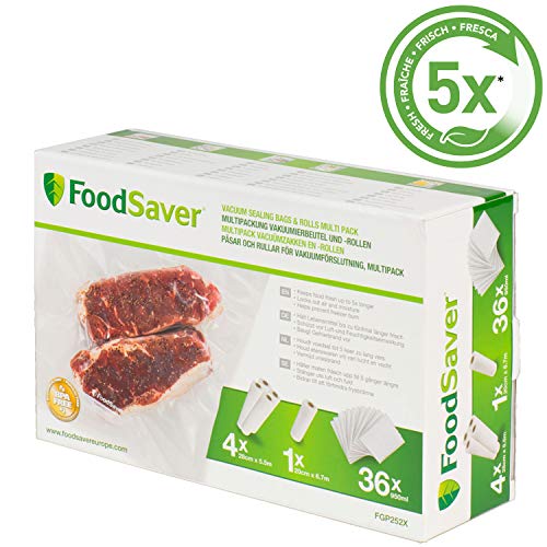 Conjunto Máquina de Embalar a Vácuo FOODSAVER FGP252X-01 FOODSAVER - Bolsas para seladoras a vácuo - mãquina, embalar, vácuo