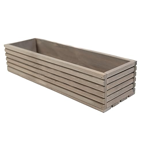 Caixa de Arrumação BOGATECO Madeira (Cinzento - 64 x 20 x 14,5 cm) BOGATECO - Vasos e canteiros - madeira, cinzento, 64x20x14.5 cm