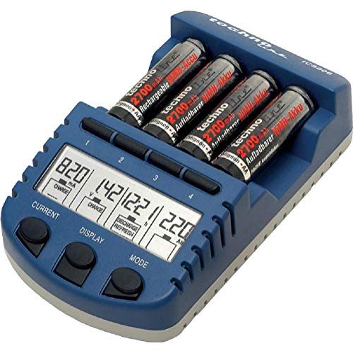 Carregador de baterias TECHNOLINE BC 1000 N Technoline - Carregadores de bateria de uso geral - carregador inteligente, carga rápida, indicadores LCD, segurança
