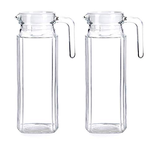 Jarro de água com tampa vidro medida universal quadrado 2 x 1 l 9,3 x 25 x 12,5 cm TIENDA EURASIA TIENDA EURASIA - Cozinha & sala de jantar - vidro, medida universal, tampa, 2 x 1 l