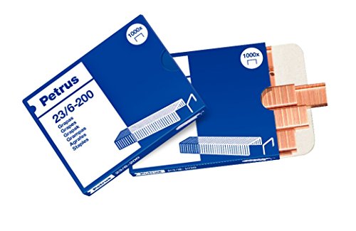 Petrus Agudas 23/6-200 Caixa de 1000 Agrafos Petrus - Grampos - 1000 agrafos, 20 folhas, 80g/m², 6 mm