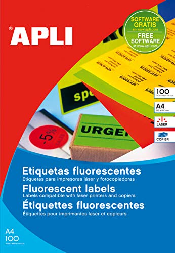 Etiqueta Permanente APLI 12983 Vermelho Fluorescente APLI - Etiquetas e tags - etiqueta permanente, vermelho fluorescente