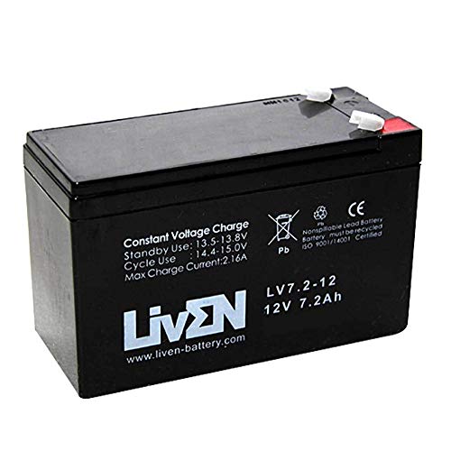 Bateria Recarregável AGM 12V 7.2Ah C-20 Sem Manutenção Liven - Baterias - bateria recarregável, AGM, 12V, 7.2ah, c-20