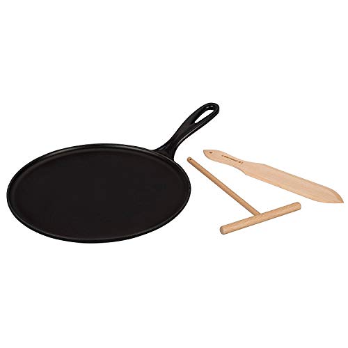 Frigideira de Crepes LE CREUSET 20136270000460 Le Creuset - Utensílios de Cozinha - ferro fundido, espátula de madeira, tostador, multi-fogão