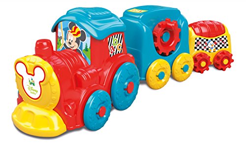 Jogo Didático CLEMENTONI 4005554193178 (0.5 anos) CLEMENTONI - Brinquedos - jogo didático, CLEMENTONI, comboio, 3 carruagens, corda, mickey mouse