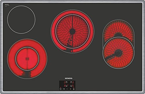 Placa de Vitrocerâmica Encastre Siemens ET845HH17 | Elétrica | 70 cm | Preto (Placas de Cozinha) Siemens - Cooktops - vidro, cerâmica, sensor, visor incorporado