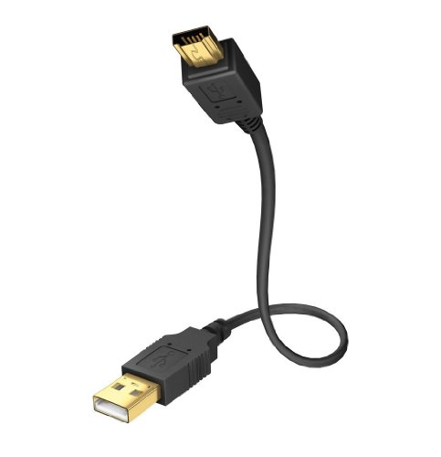 Cabo de Dados INAKUSTIK (USB A - Mini USB B - 3 m - Cinzento) Inakustik - Fios e cabos elétricos - usb 2.0, mini usb b, 3m, cinzento