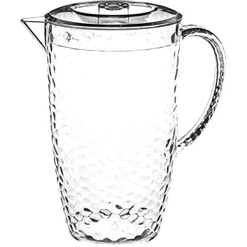 Jarro de Cozinha com Tampa e Alça de Plástico Imitação de Vidro Desenho em Relévo 2 L TIENDA EURASIA - Cozinha & sala de jantar - tampa, alça, imitação de vidro, 2 L