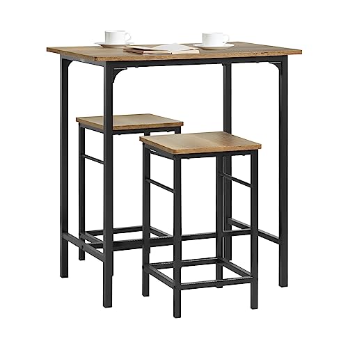 Conjunto Mesa e Tabuleiros SOBUY OGT10-PF (Castanho - Aço - 100x50x80 cm) sobuy - Móveis de exterior - mesa, tabuleiros, sobuy, castanho, aço
