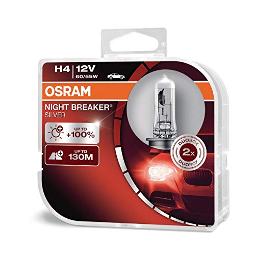 Kit 2 Lâmpadas Auto OSRAM Night Breaker Silver Caixa H4 12V 60/55W Osram - Iluminação de veículo a motor - H4, 12V, 60/55w
