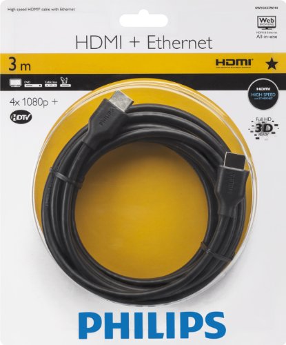Cabo de Vídeo PHILIPS (HDMI - 3 m - Preto) Philips - Cabos de áudio e vídeo - hdmi, 3m, preto
