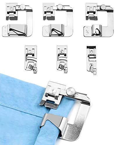 Conjunto de 6 Prensas para Máquinas de Costura QWORK QWORK - Pés para máquina de costura - 6 prensas, aço inoxidável, preto
