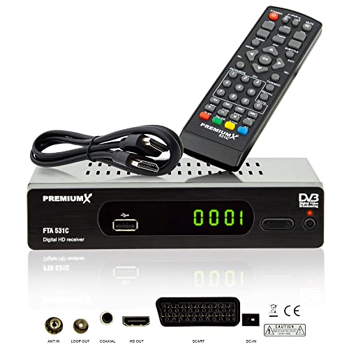 Premiumx Recetor de Cabo Dvb-C Fta 531C Digital Full Hd Scart H PremiumX - Áudio - dvb-c, full hd, scart, hdmi